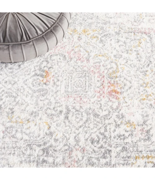 Safavieh Layla Ivory Grey / Pink LAY103 6 ft. 7 in. X 6 ft. 7 in. Round Rug