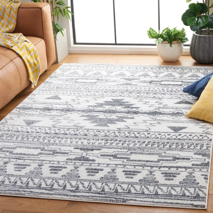 Safavieh Layla Ivory / Grey LAY105 6 ft. 7 in. X 6 ft. 7 in. Square Rug