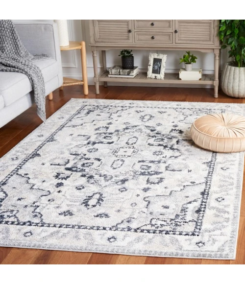Safavieh Layla Ivory Grey / Charcoal LAY107 6 ft. 7 in. X 6 ft. 7 in. Square Rug