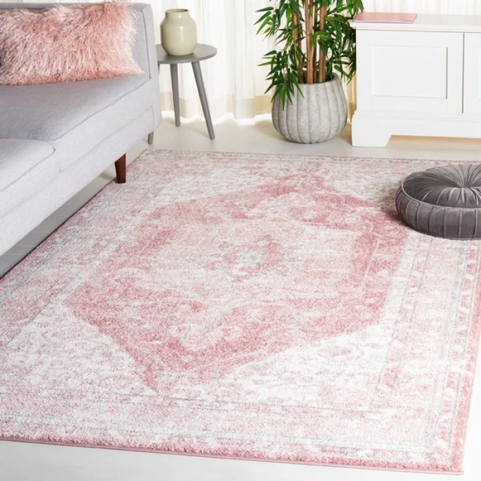 Safavieh Layla Ivory Grey / Pink LAY108 5 ft. 5 in. X 7 ft. 6 in. Rectangle Rug
