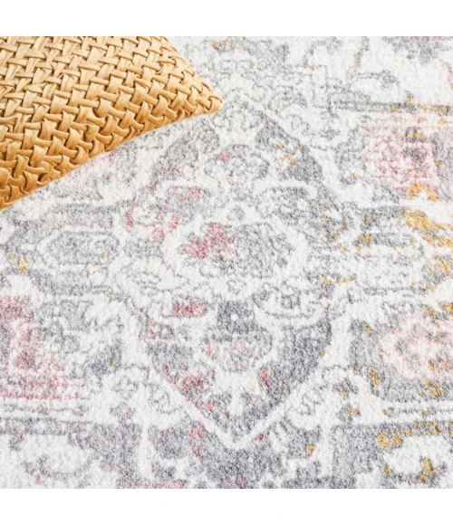 Safavieh Layla Ivory Grey / Pink LAY113 6 ft. 7 in. X 6 ft. 7 in. Round Rug