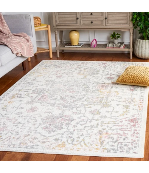 Safavieh Layla Ivory Grey / Pink LAY113 5 ft. 5 in. X 7 ft. 6 in. Rectangle Rug
