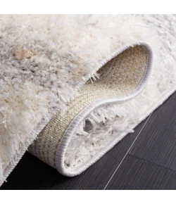 Safavieh Lindsay Shag Grey / Ivory Beige LNS552 6 ft. 7 in. X 6 ft. 7 in. Round Rug