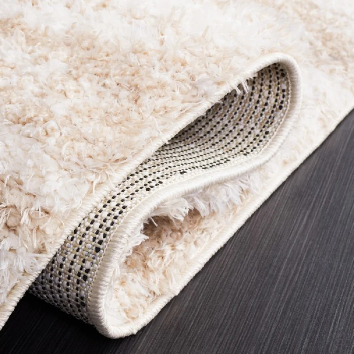 Safavieh Lindsay Shag Beige / Ivory LNS554 6 ft. 7 in. X 6 ft. 7 in. Round Rug