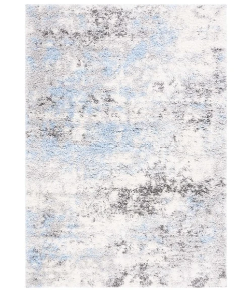 Safavieh Lindsay Shag Grey / Blue Ivory LNS556 8 ft. X 10 ft. Rectangle Rug