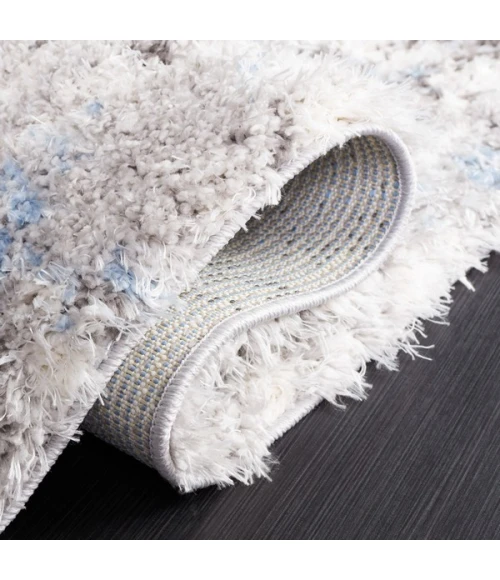 Safavieh Lindsay Shag Grey / Blue Ivory LNS556 8 ft. X 10 ft. Rectangle Rug