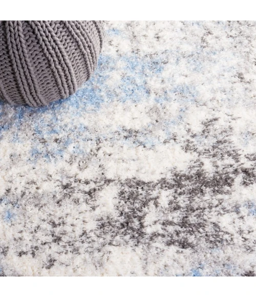 Safavieh Lindsay Shag Grey / Blue Ivory LNS556 8 ft. X 10 ft. Rectangle Rug