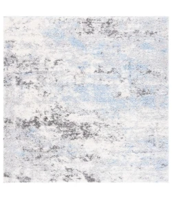 Safavieh Lindsay Shag Grey / Blue Ivory LNS556 6 ft. 7 in. X 6 ft. 7 in. Square Rug