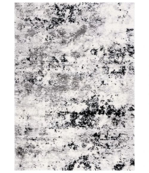 Safavieh Lindsay Shag Grey / Black Ivory LNS556 4 ft. X 6 ft. Rectangle Rug