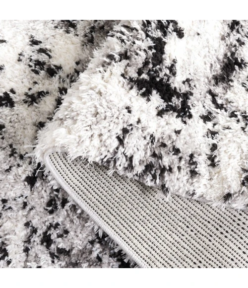 Safavieh Lindsay Shag Grey / Black Ivory LNS556 4 ft. X 6 ft. Rectangle Rug