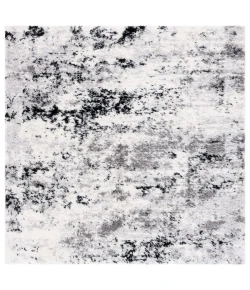 Safavieh Lindsay Shag Grey / Black Ivory LNS556 6 ft. 7 in. X 6 ft. 7 in. Square Rug