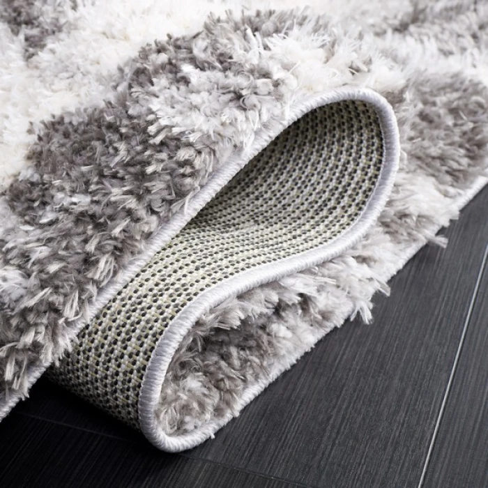 Safavieh Lindsay Shag Dark Grey / Grey LNS558 6 ft. 7 in. X 6 ft. 7 in. Round Rug