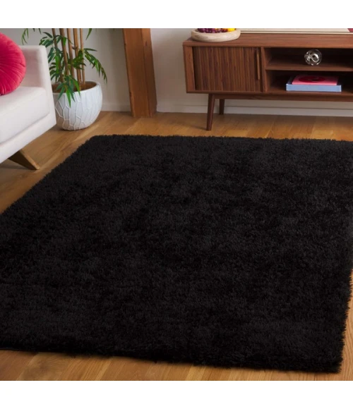 Safavieh Lindsay Shag Black LNS560 9 ft. X 12 ft. Rectangle Rug