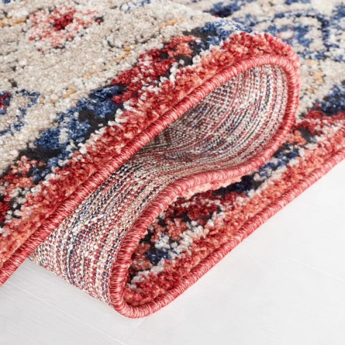Safavieh Luna Beige / Blue Rust LUN102 6 ft. 7 in. X 6 ft. 7 in. Square Rug