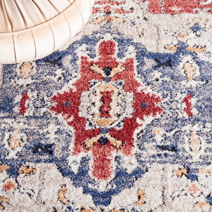 Safavieh Luna Beige / Blue Rust LUN102 6 ft. 7 in. X 6 ft. 7 in. Square Rug