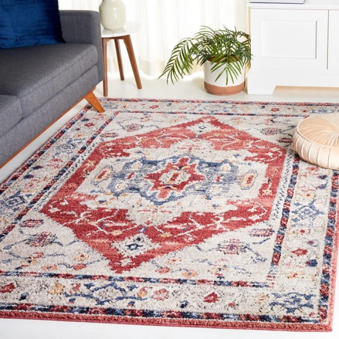 Safavieh Luna Beige / Blue Rust LUN102 8 ft. X 10 ft. Rectangle Rug
