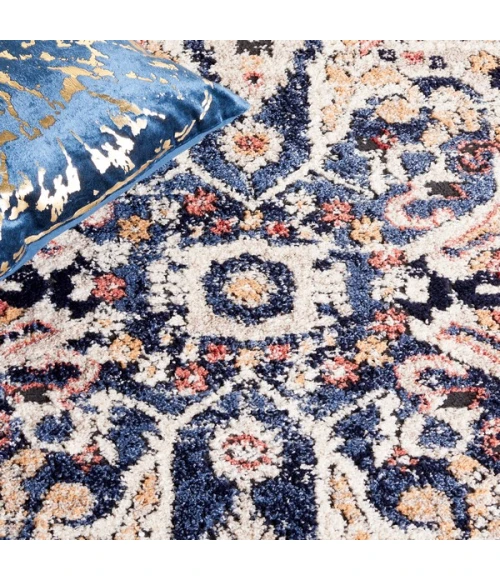 Safavieh Luna Navy / Beige LUN103 2 ft. 2 in. X 9 ft. Runner Rug