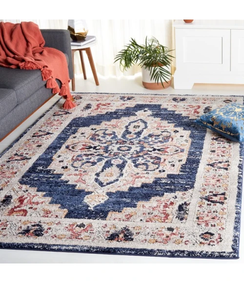 Safavieh Luna Navy / Beige LUN103 8 ft. X 10 ft. Rectangle Rug