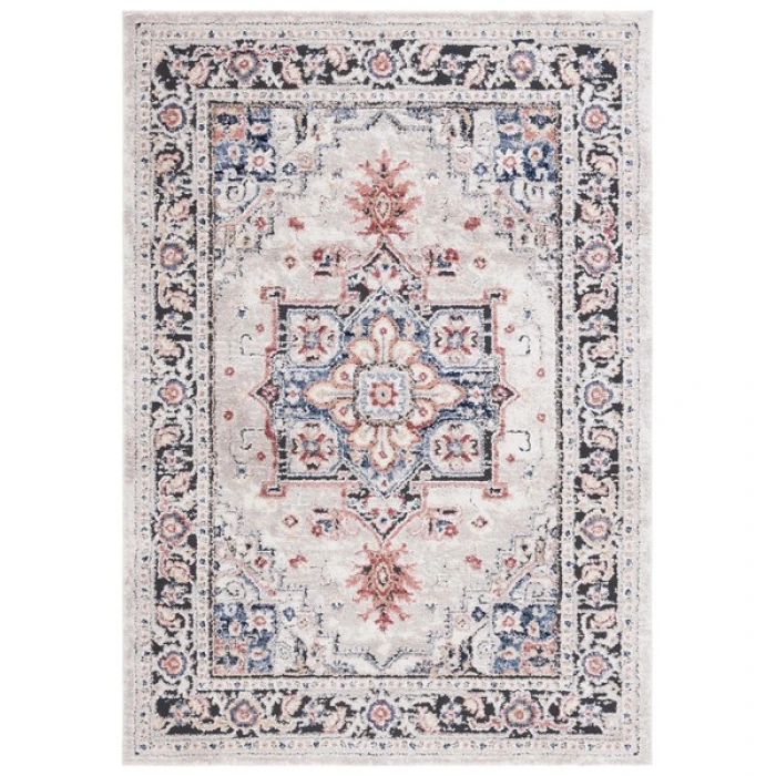 Safavieh Luna Beige / Black Rust LUN104 4 ft. 5 in. X 6 ft. 5 in. Rectangle Rug