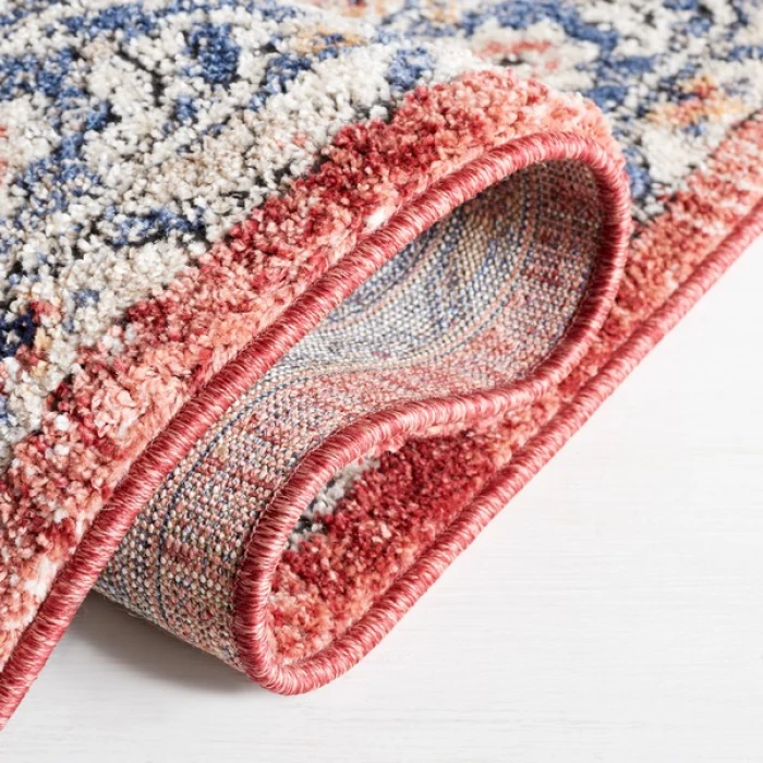 Safavieh Luna Beige / Blue Rust LUN105 6 ft. 7 in. X 6 ft. 7 in. Round Rug