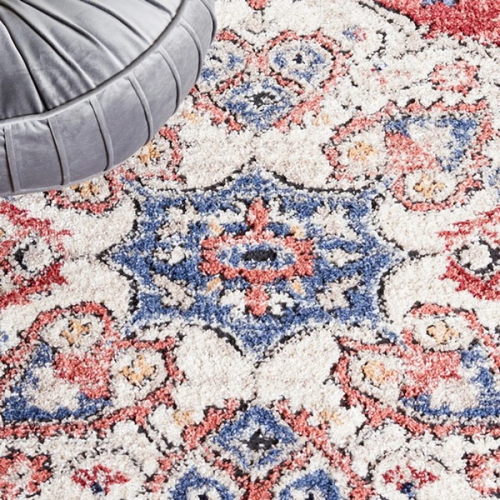 Safavieh Luna Beige / Blue Rust LUN106 6 ft. 7 in. X 6 ft. 7 in. Square Rug
