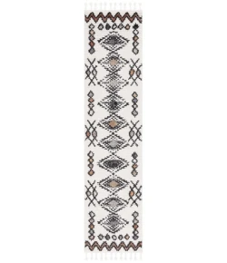 Safavieh Moroccan Tassel Ivory / Orange MRT105 2 ft. 2 in. X 9 ft. Runner Rug