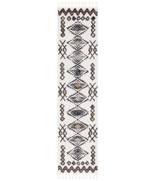 Safavieh Moroccan Tassel Ivory / Orange MRT105 2 ft. 2 in. X 9 ft. Runner Rug