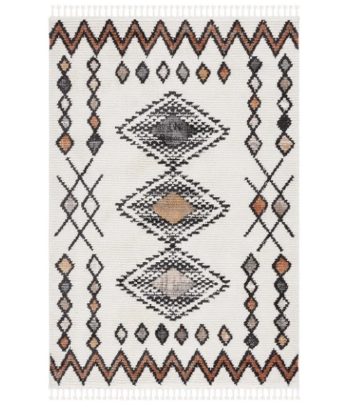 Safavieh Moroccan Tassel Ivory / Orange MRT105 4 ft. 5 in. X 6 ft. 5 in. Rectangle Rug