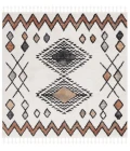 Safavieh Moroccan Tassel Ivory / Orange MRT105 6 ft. 7 in. X 6 ft. 7 in. Square Rug