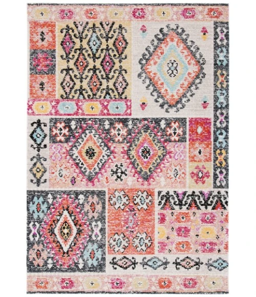 Safavieh Montage  Aqua / Fuchsia MTG221 5 ft. 1 in. X 7 ft. 6 in. Rectangle Rug