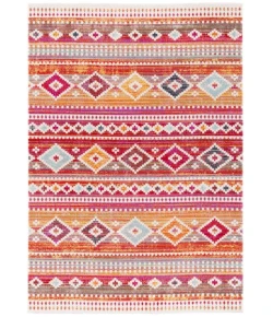 Safavieh Montage  Red / Fuchsia MTG272 5 ft. 1 in. X 7 ft. 6 in. Rectangle Rug