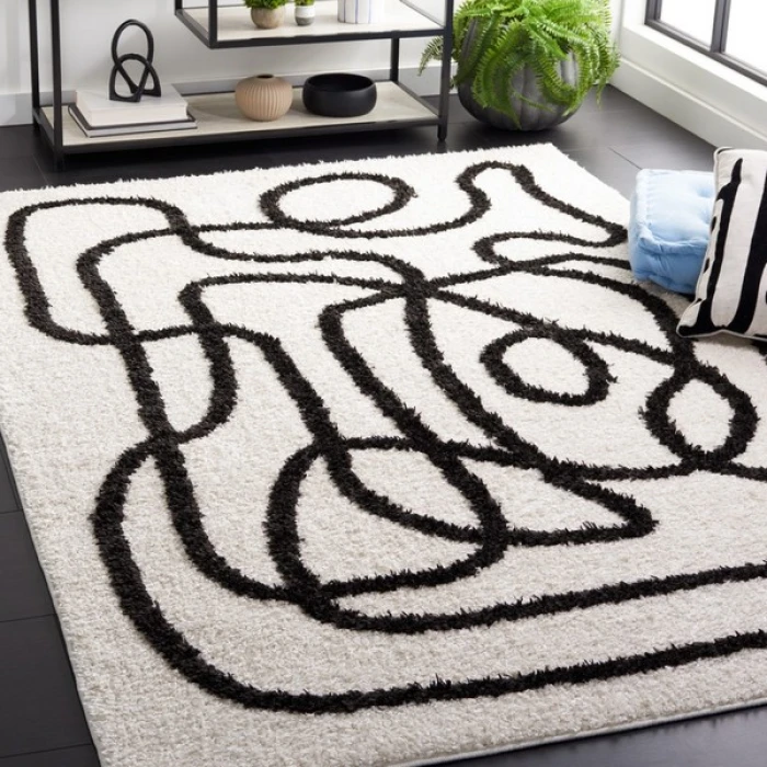 Safavieh Norway Ivory / Black NOR202 8 ft. X 10 ft. Rectangle Rug
