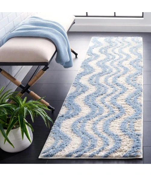 Safavieh Norway Blue / Ivory NOR210 2 ft. 2 in. X 8 ft. Runner Rug