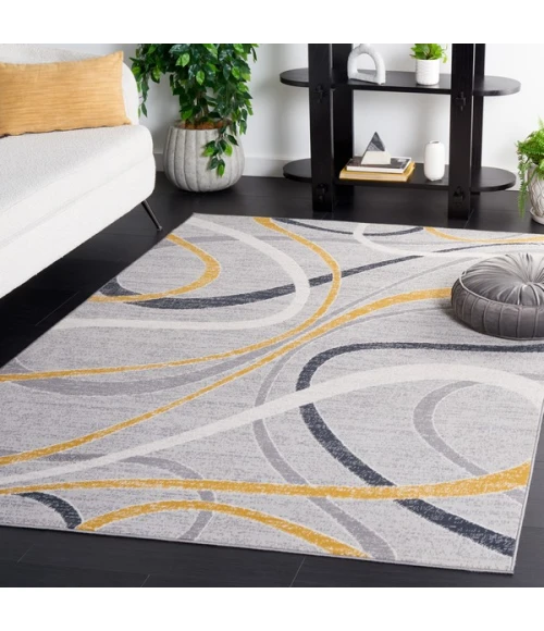 Safavieh Odyssey Grey / Gold Ivory ODY812 9 ft. X 12 ft. Rectangle Rug