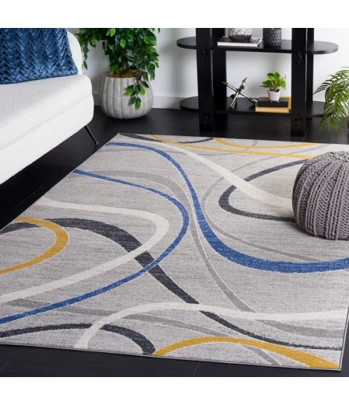 Safavieh Odyssey Grey / Blue Gold ODY812 9 ft. X 12 ft. Rectangle Rug