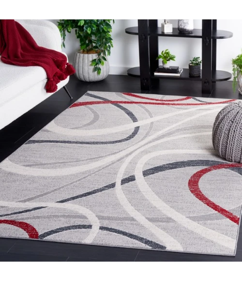 Safavieh Odyssey Grey / Red Ivory ODY812 9 ft. X 12 ft. Rectangle Rug