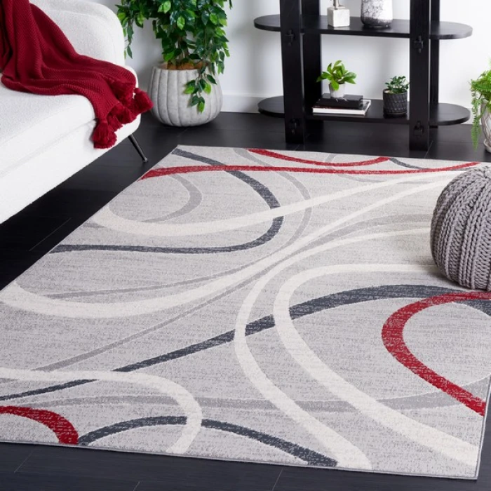 Safavieh Odyssey Grey / Red Ivory ODY812 4 ft. X 6 ft. Rectangle Rug