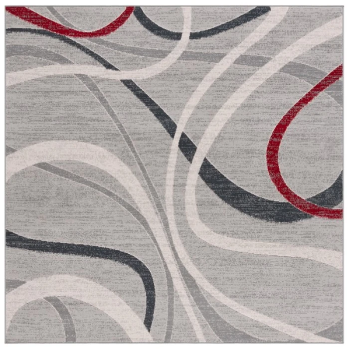 Safavieh Odyssey Grey / Red Ivory ODY812 6 ft. 7 in. X 6 ft. 7 in. Square Rug