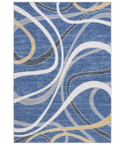 Safavieh Odyssey Blue / Gold Ivory ODY812 5 ft. 3 in. X 7 ft. 6 in. Rectangle Rug