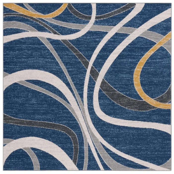 Safavieh Odyssey Blue / Gold Ivory ODY812 6 ft. 7 in. X 6 ft. 7 in. Square Rug