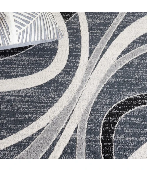 Safavieh Odyssey Black / Grey Gold ODY812 9 ft. X 12 ft. Rectangle Rug