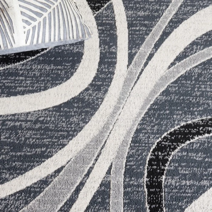 Safavieh Odyssey Black / Grey Gold ODY812 5 ft. 3 in. X 7 ft. 6 in. Rectangle Rug