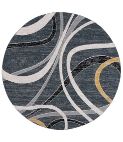 Safavieh Odyssey Black / Grey Gold ODY812 6 ft. 7 in. X 6 ft. 7 in. Round Rug