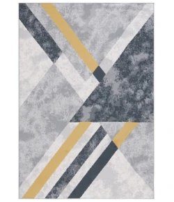Safavieh Odyssey Grey / Gold Black ODY820 4 ft. X 6 ft. Rectangle Rug