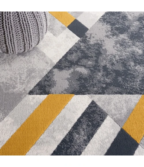 Safavieh Odyssey Grey / Gold Black ODY820 6 ft. 7 in. X 6 ft. 7 in. Square Rug