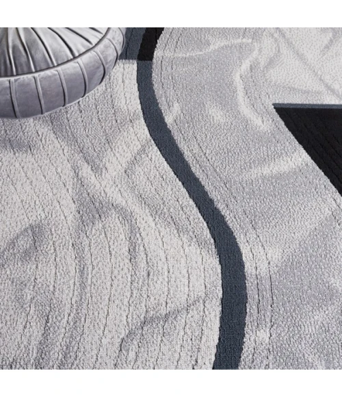 Safavieh Odyssey Ivory / Grey Black ODY826 6 ft. 7 in. X 6 ft. 7 in. Round Rug