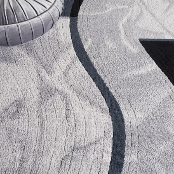 Safavieh Odyssey Ivory / Grey Black ODY826 6 ft. 7 in. X 6 ft. 7 in. Square Rug