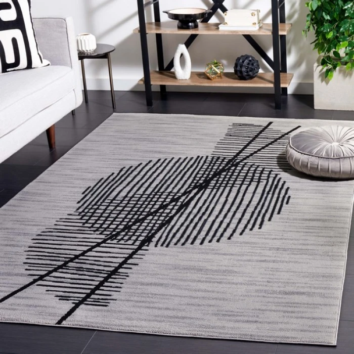 Safavieh Odyssey Grey / Black ODY830 9 ft. X 12 ft. Rectangle Rug