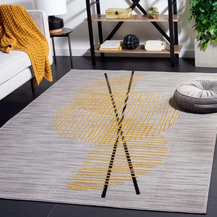 Safavieh Odyssey Grey / Gold ODY830 9 ft. X 12 ft. Rectangle Rug