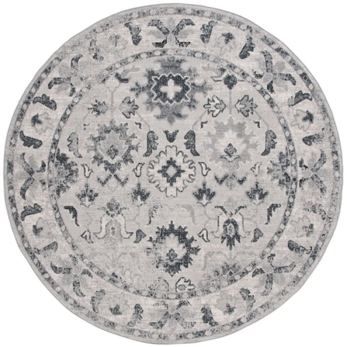Safavieh Odyssey Grey / Black ODY850 6 ft. 7 in. X 6 ft. 7 in. Round Rug